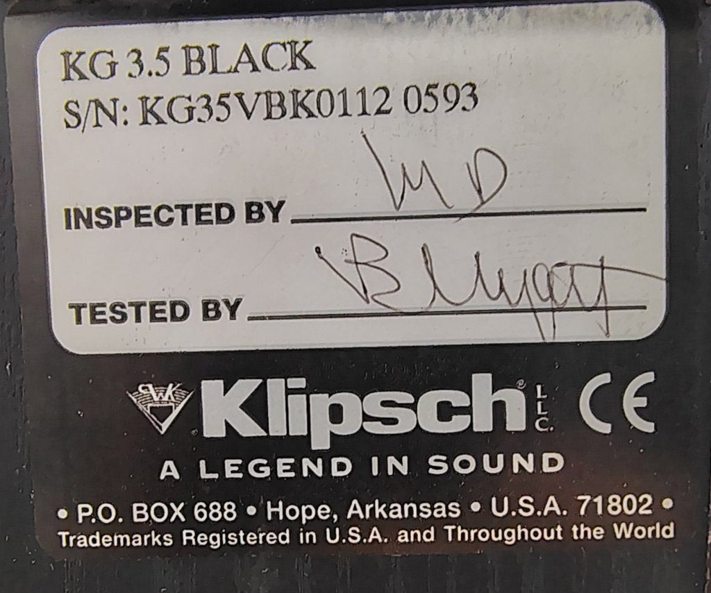 Klipsch KG 3.5 Speakers