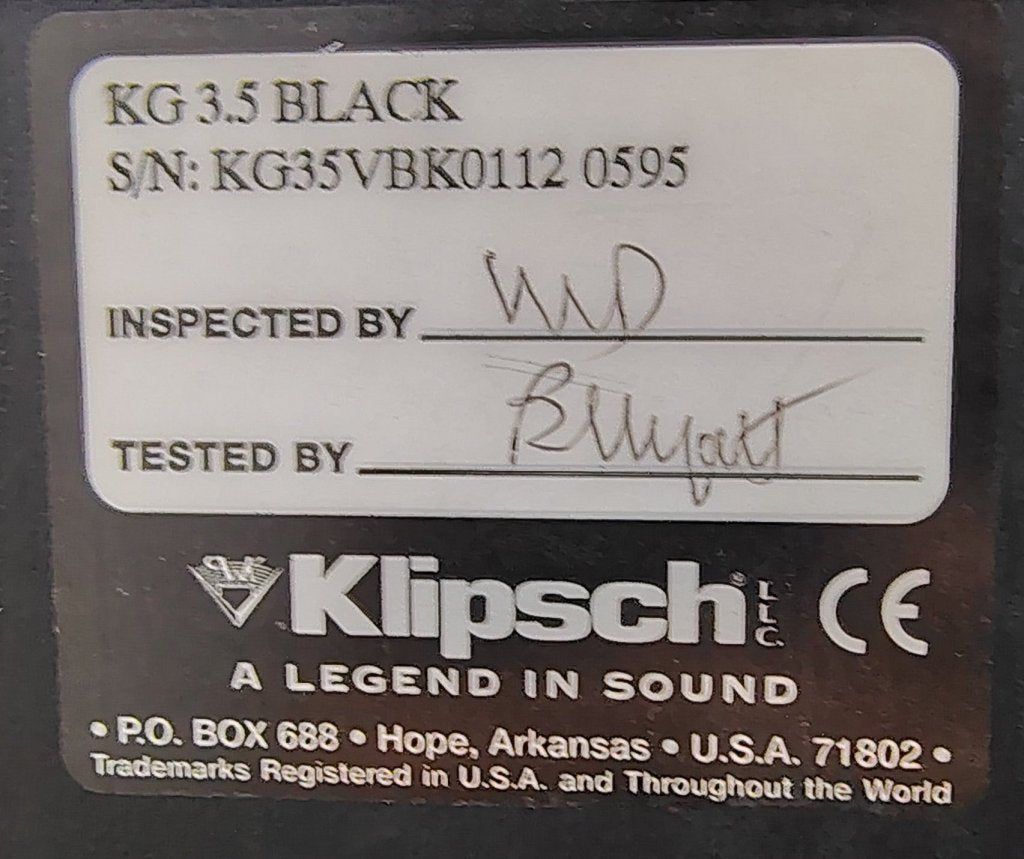 Klipsch KG 3.5 Speakers