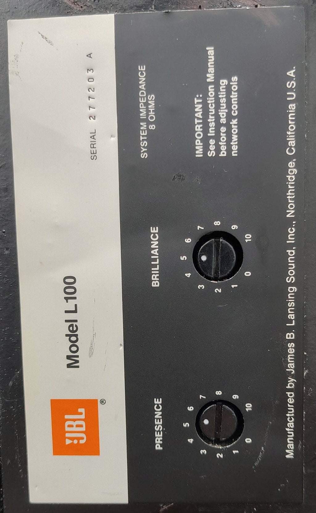 JBL L100 Speakers