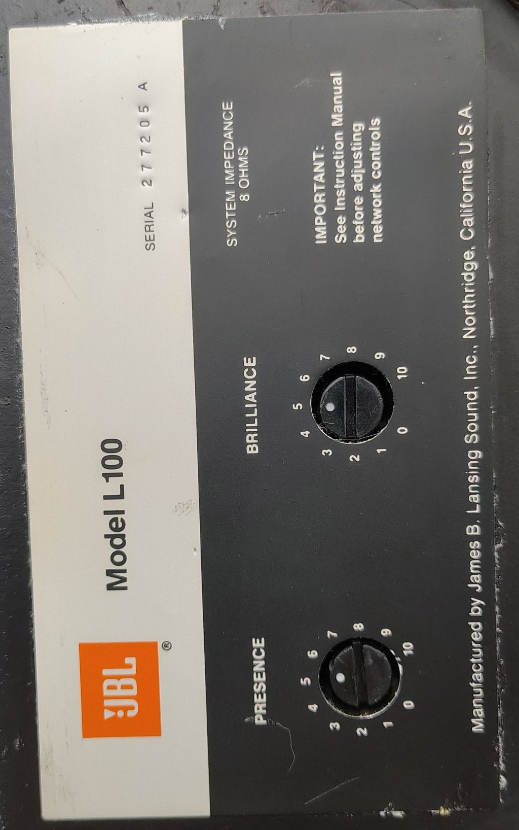 JBL L100 Speakers
